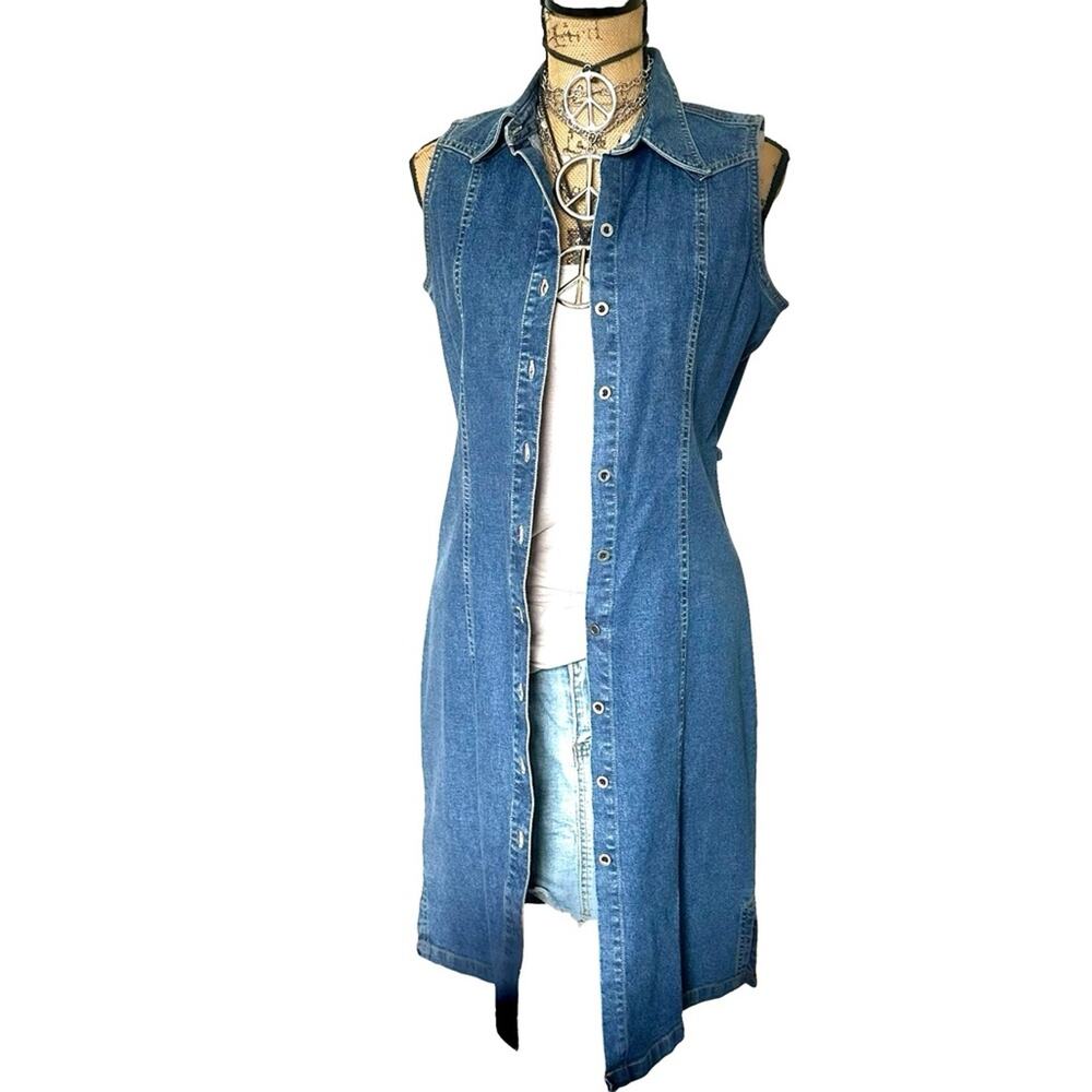 JESSE JEANS women’s VINTAGE Western Sleeveless Midi Jeans Dress - SIZE M